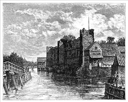 城堡,河,诺丁汉郡,19世纪,艺术家,未知