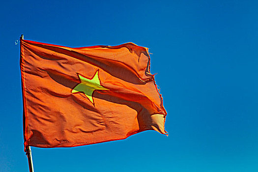 越南,旗帜,风,东南亚