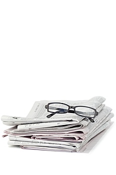 报纸,黑色,眼镜
