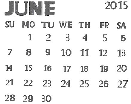 日历,六月