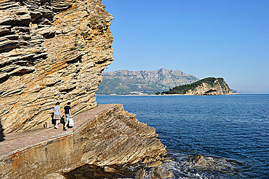 黑山,亚得里亚海,海岸,湾,布德瓦