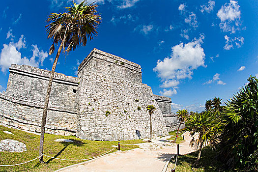 墨西哥,卡斯蒂略金字塔,遗址,悬崖,东海岸,尤卡坦半岛,加勒比海