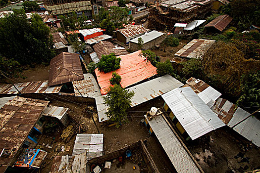 屋顶,上面,风景,贡德尔,埃塞俄比亚,非洲
