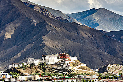 风景,布达拉宫,山,拉萨,西藏,中国