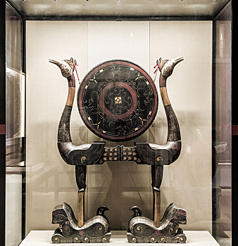 战国时期漆鼓,中国江苏省徐州市戏马台文物