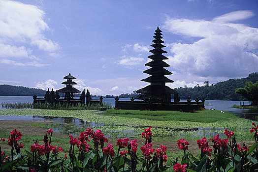 印度尼西亚,巴厘岛,布拉坦湖,前景