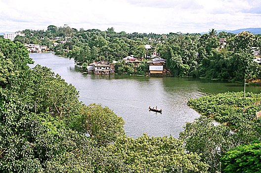 漂亮,湖,一个,男人,南,东方,孟加拉,地区,分开,结果,建筑,坝