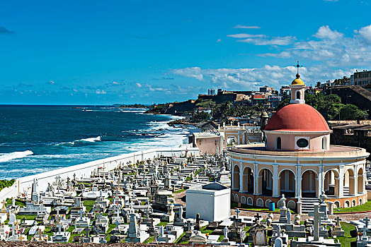 墓地,世界遗产,景象,城堡,圣费利佩,圣胡安,波多黎各,加勒比