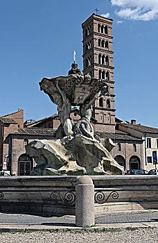 1715年,外套,手臂,教皇,教堂,玛丽亚,门廊,著名,广场,罗马,意大利