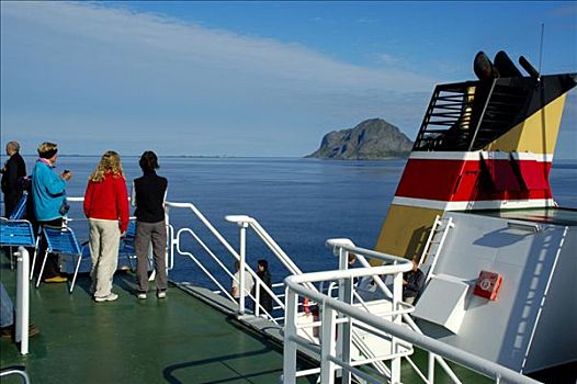 人,甲板,渡轮,罗弗敦群岛,挪威