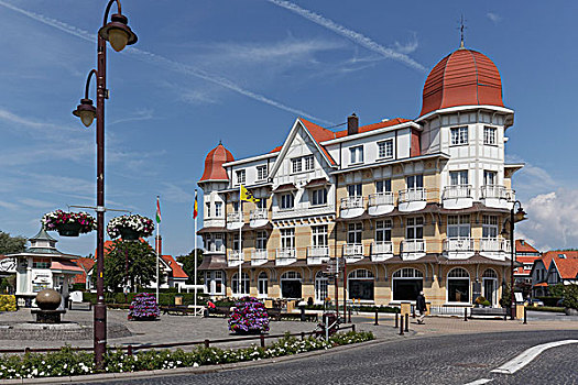 酒店,历史建筑,海滨胜地,比利时,海岸,西佛兰德省,欧洲