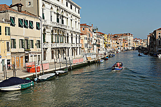 排,房子,运河,威尼斯,意大利,欧洲
