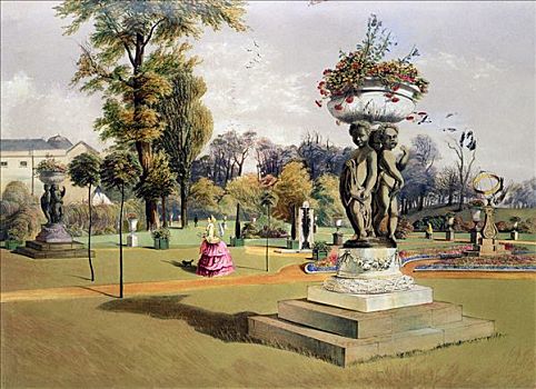 平台,花园,教堂,伯克郡,19世纪,艺术家