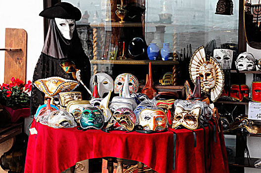 纪念品店,面具,威尼斯,威尼托,意大利,欧洲