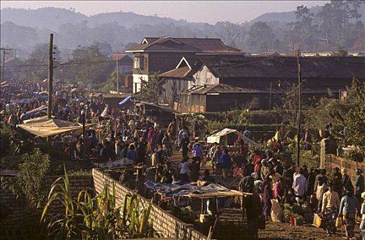缅甸,掸邦,卡劳,市场,一堆