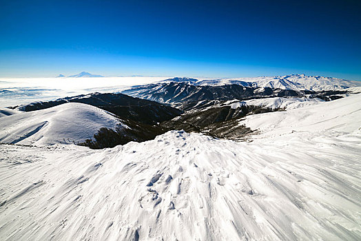 风景,滑雪胜地,冬天,亚美尼亚,亚洲