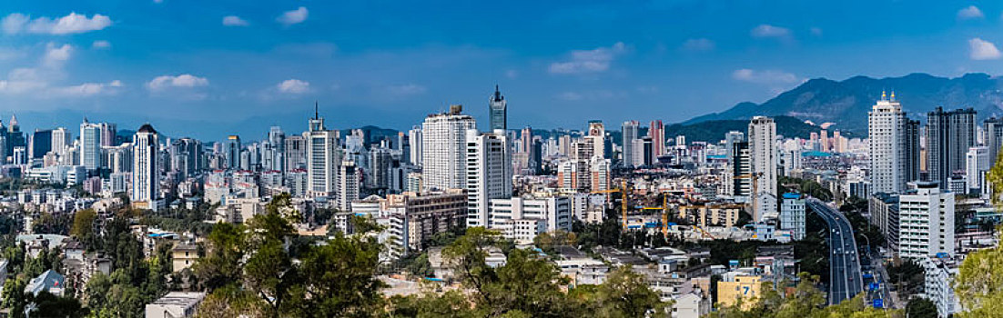 福建省福州市城区高楼建筑环境景观