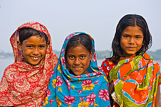 高兴,女孩,孟加拉,亚洲