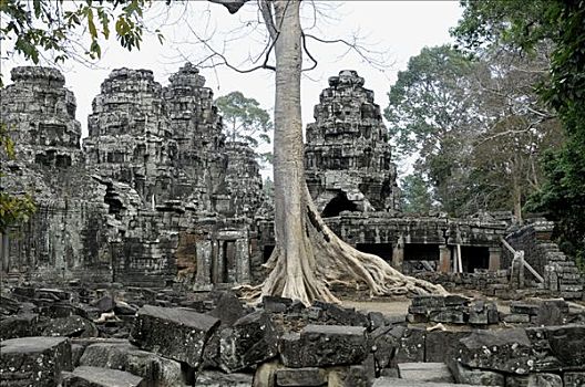 庙宇,吴哥窟,柬埔寨,东南亚
