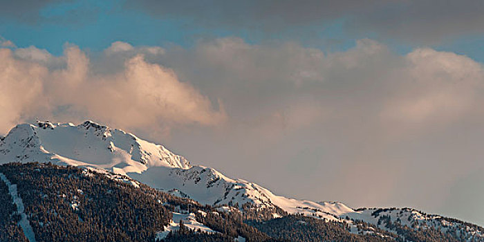 积雪,山,惠斯勒,不列颠哥伦比亚省,加拿大