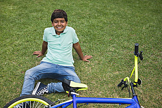 头像,微笑,男孩,自行车,公园,地点
