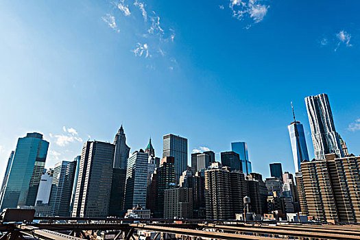 纽约,摩天大楼,鲜明,白天