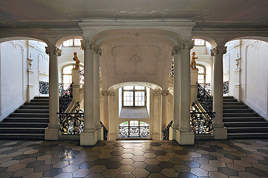 楼梯,艾希斯泰特,宫殿,住宅,王子,主教,巴伐利亚,德国,欧洲