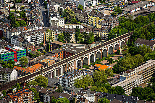 铁路,高架桥,风景,市区,亚琛,北莱茵威斯特伐利亚,德国