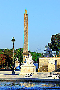 法国,巴黎,杜乐丽花园,方尖塔,背景