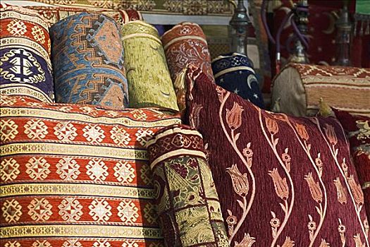 特写,地毯,市场货摊,伊斯坦布尔,土耳其