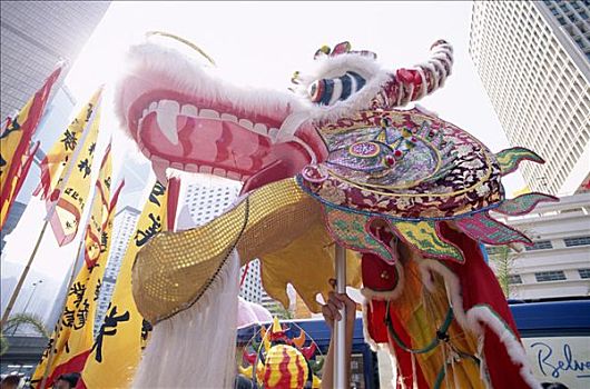 春节,舞龙,香港,中国