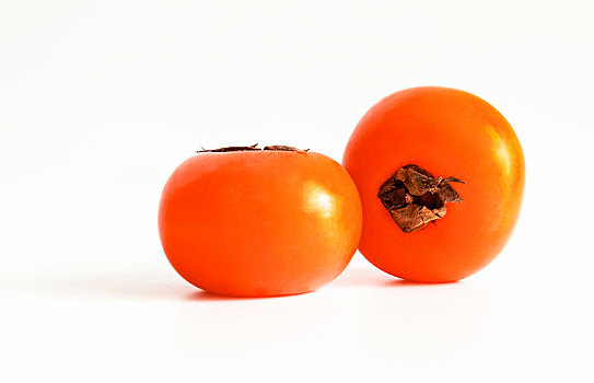一组新鲜的蔬果水果柿子特写