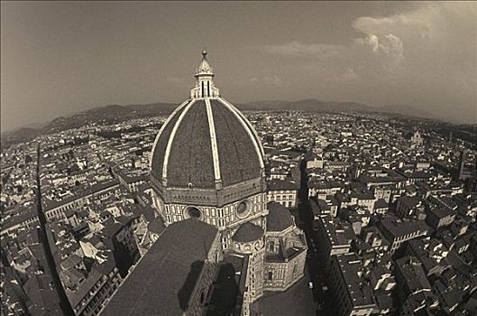 俯拍,建筑,城市,佛罗伦萨,意大利
