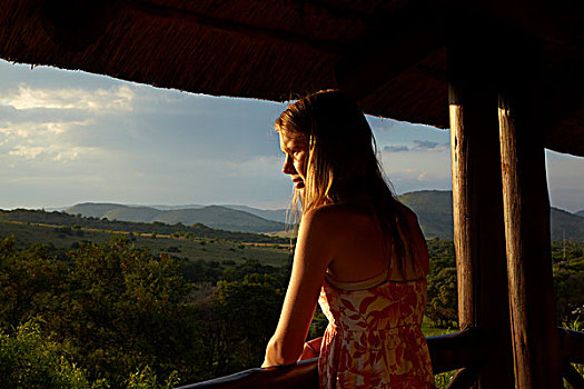 女孩,阳台,住宿,心形,靠近,比勒陀利亚,南非