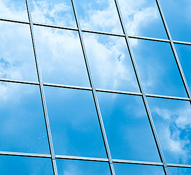 天空,云,反射,窗户,现代办公室,建筑