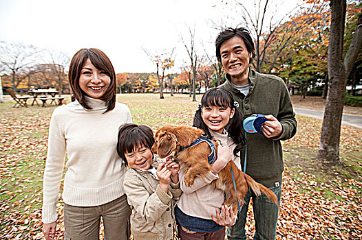 家庭,狗,公园