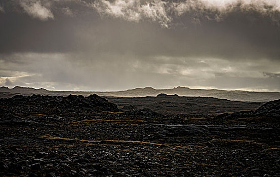 火山,风景,云量,冰岛
