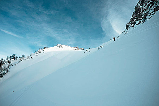 奥地利,提洛尔,山,滑雪