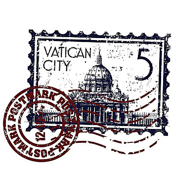 矢量,插画,一个,梵蒂冈,象征
