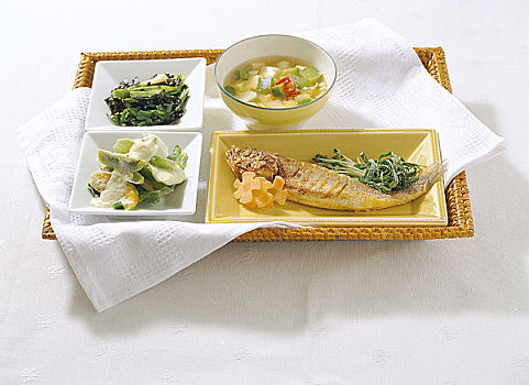 韩国,食物,调料,鱼肉