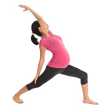亚洲人,怀孕,瑜伽练习