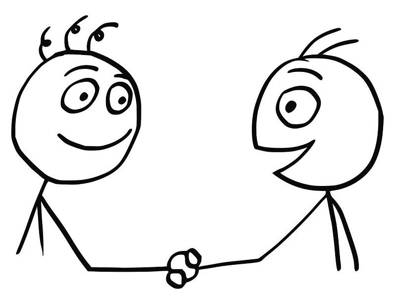 矢量_卡通_两个男人_抖动_两个_友好_男人_高清图片_全景视觉