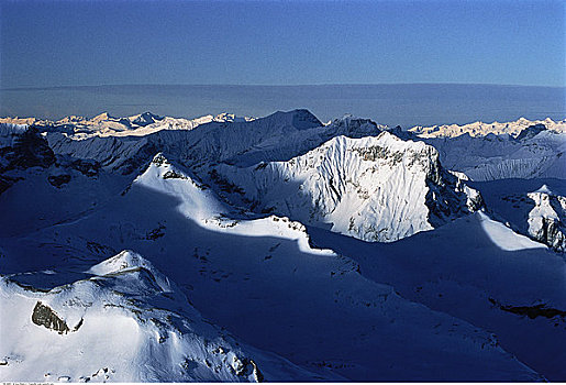 俯视,积雪,少女峰,区域,瑞士