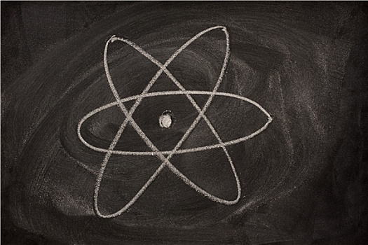 象征,原子,素描,黑板