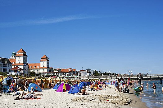 游客,海滩,水疗,酒店,背景,德国