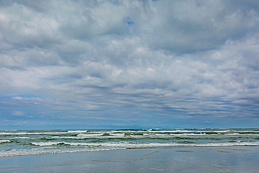 海滩,海洋,多云,气氛,特塞尔,西弗里西亚群岛,省,北荷兰,荷兰,欧洲