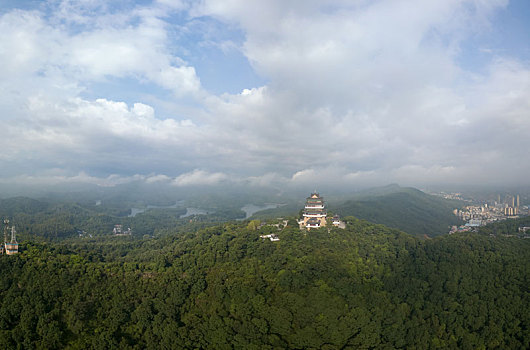 广东惠州高榜山景区航拍全景风光