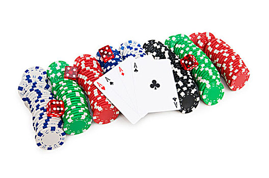 赌场,筹码,纸牌,隔绝,白色