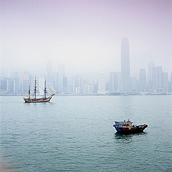 港口,风景,香港