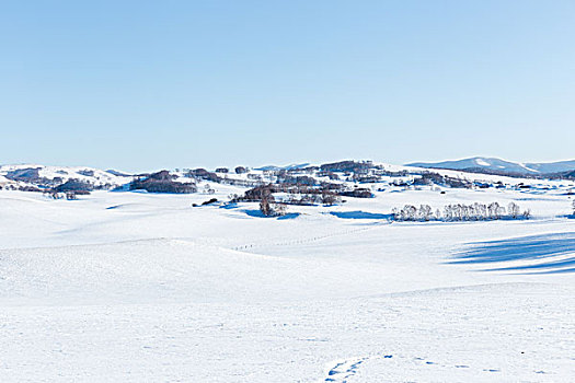 内蒙古坝上雪地自然风光